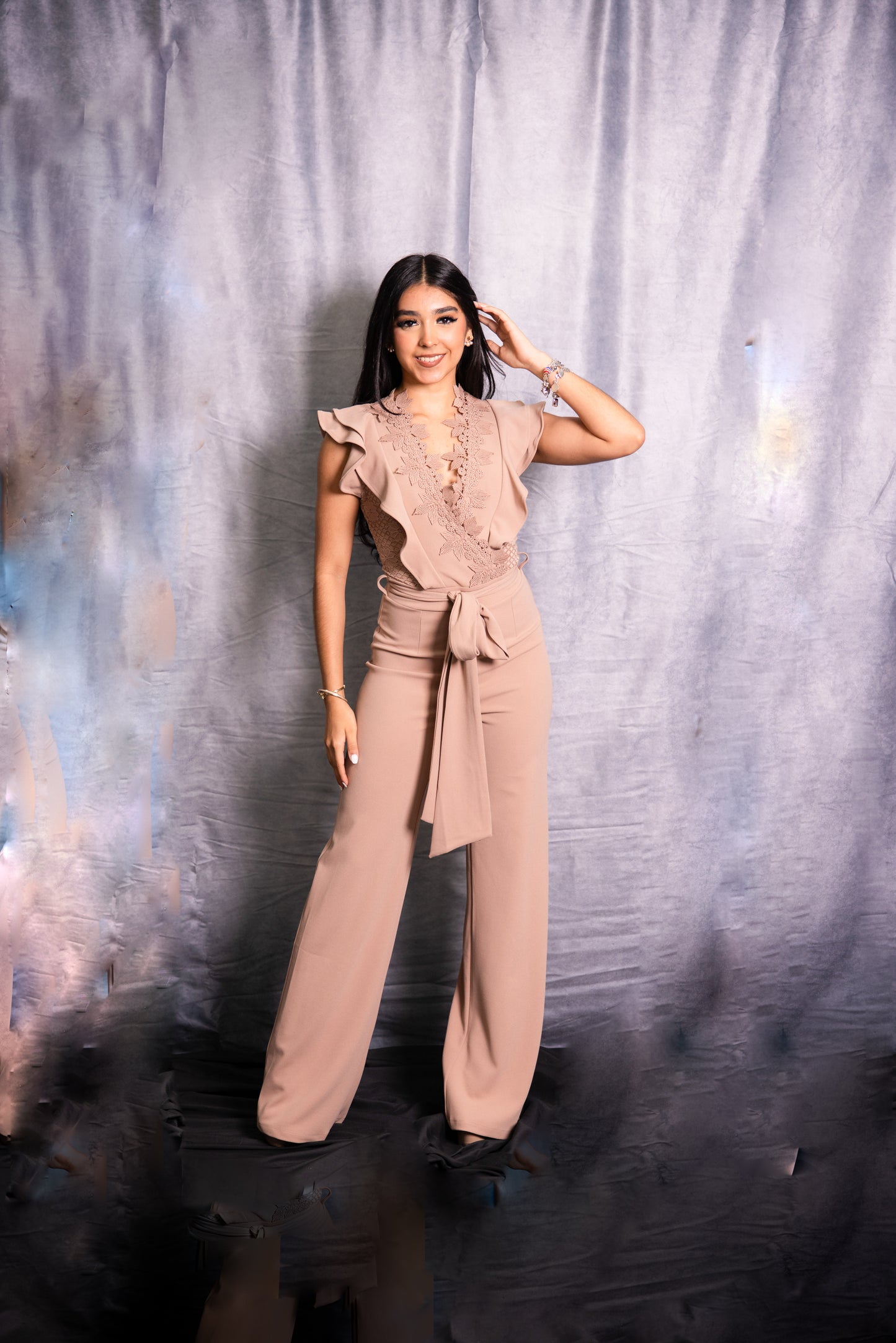 Layered Ruffle Crochet Jumpsuit