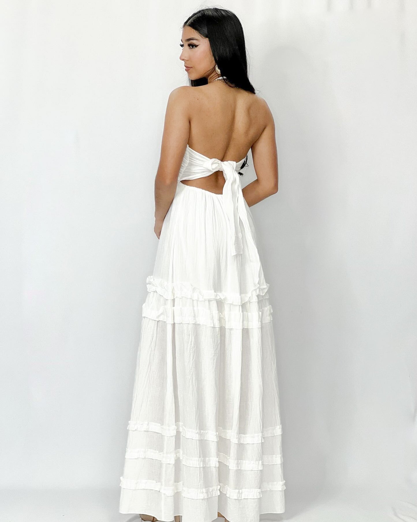 Ruffle Detail Maxi Dress