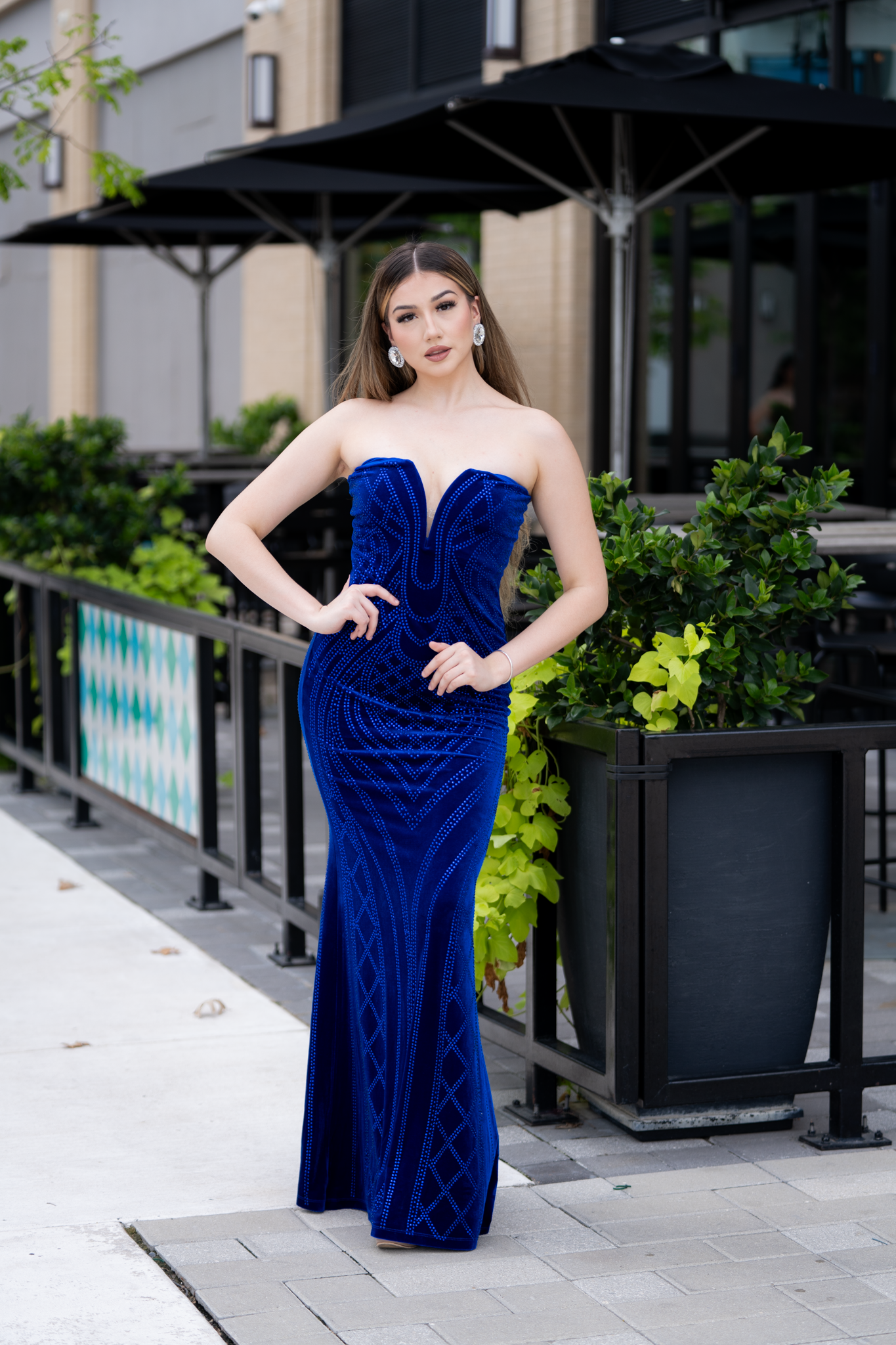 Rhinestone Patterned Tube-Top Maxi Dress Rhinestone Patterned Tube-Top Maxi Dress
