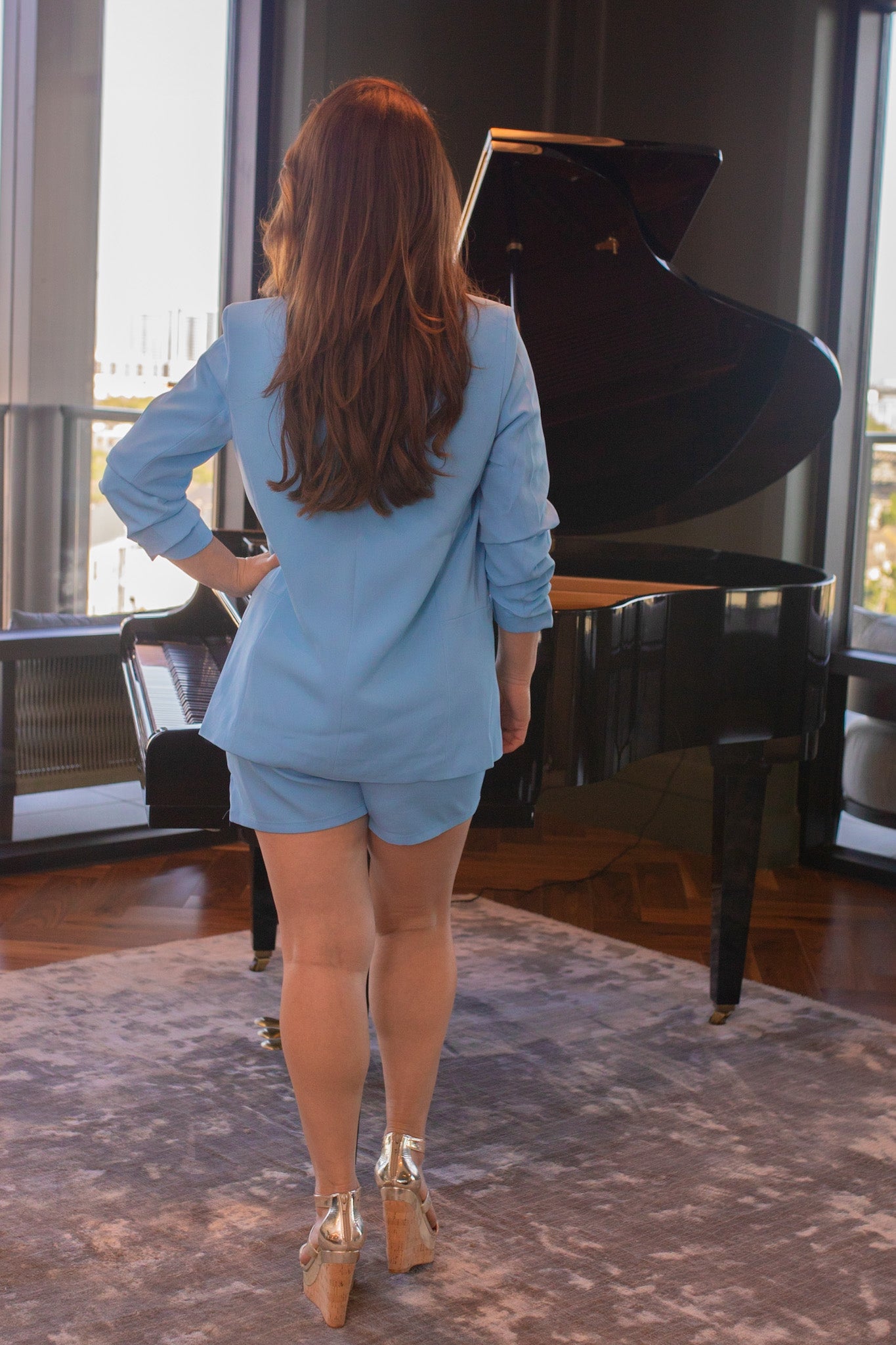 Solid  Open Front Blazer