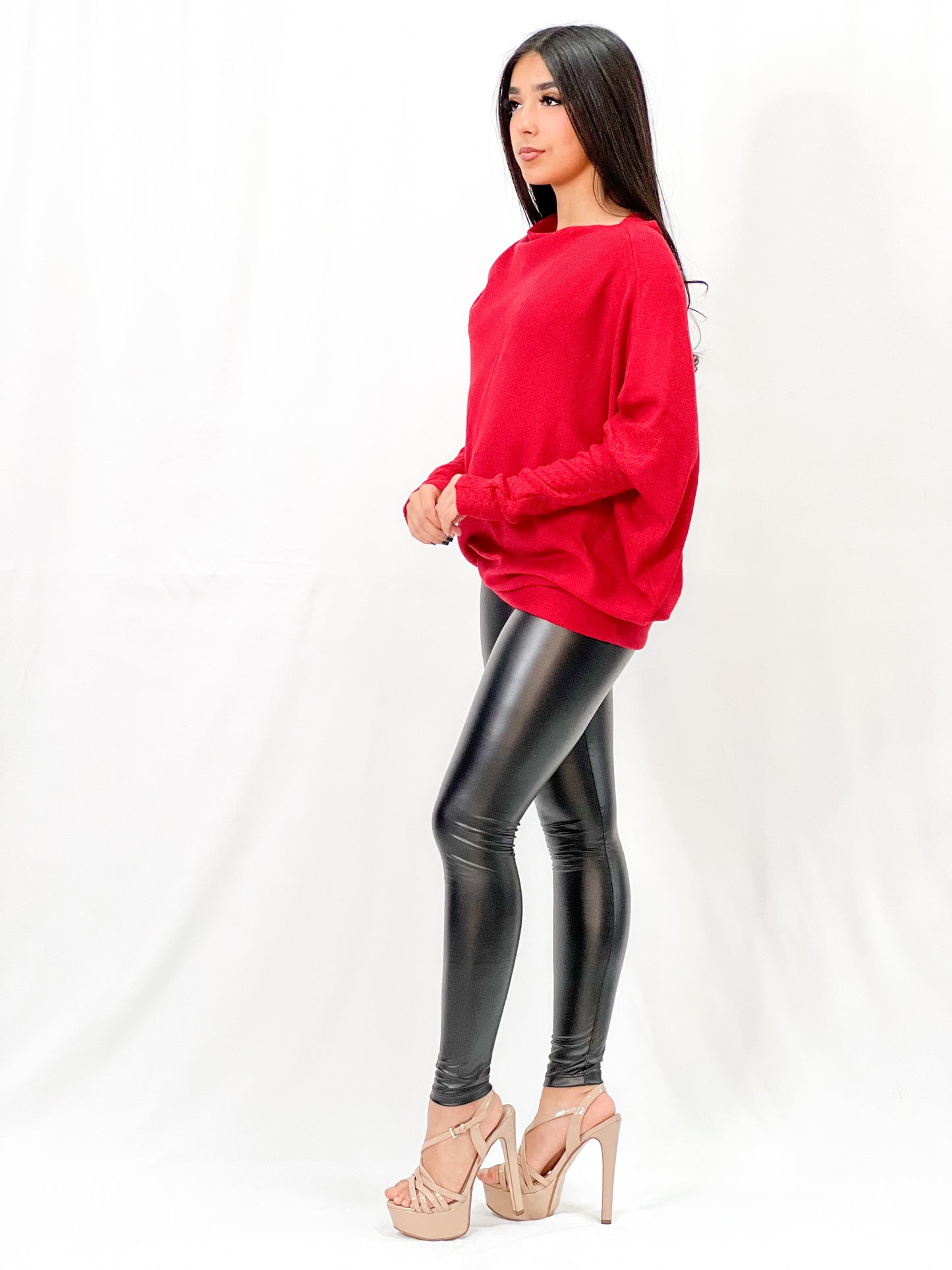 Asymmetrical Hem Dolman Sleeve Sweater