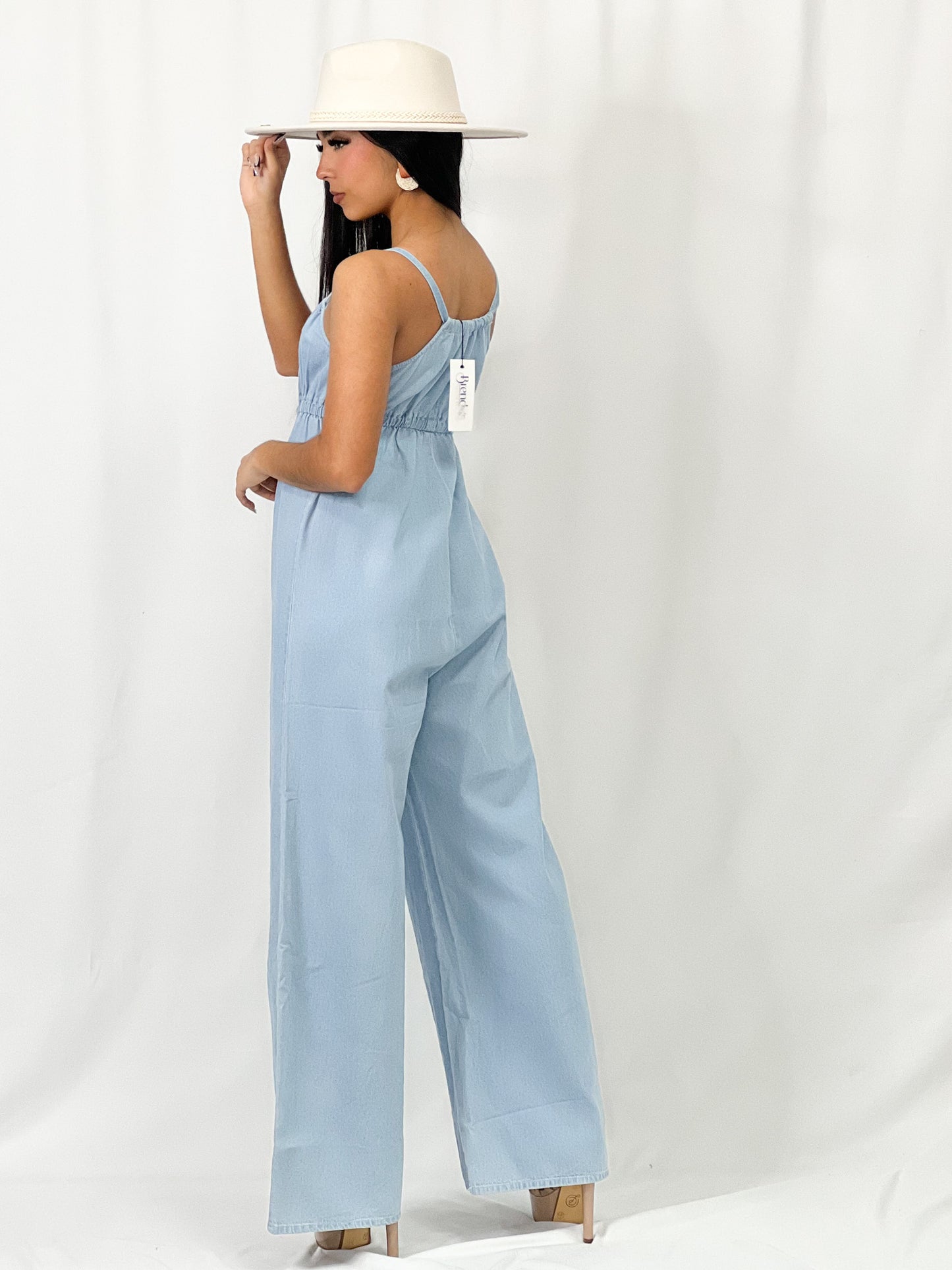 Straps Denim Jumpsuit