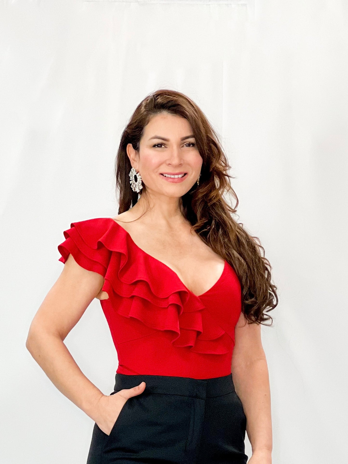 Ruffled One-Shoulder Bodysuit