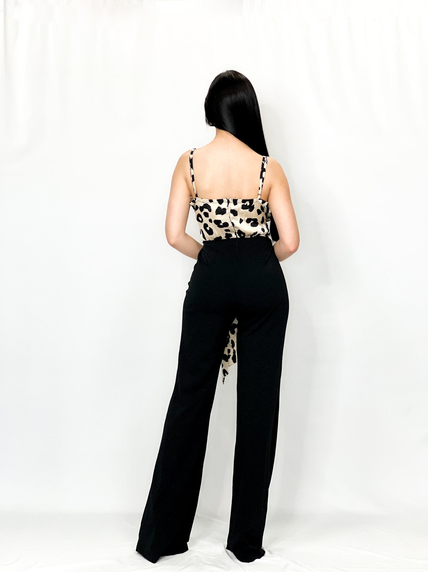 V-Neck Cheetah Jumpsuit