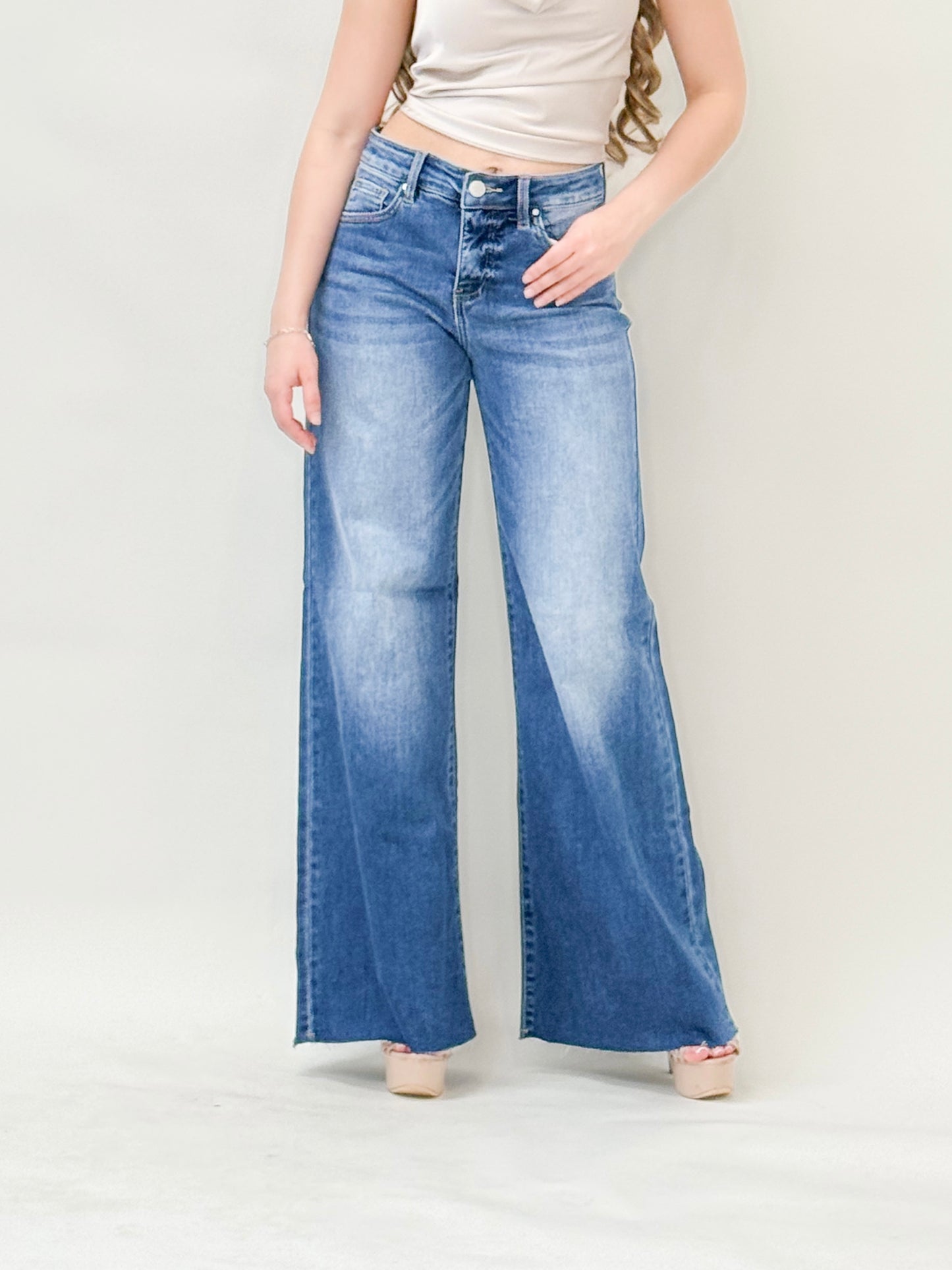 High-Waisted Wide-Leg Jeans