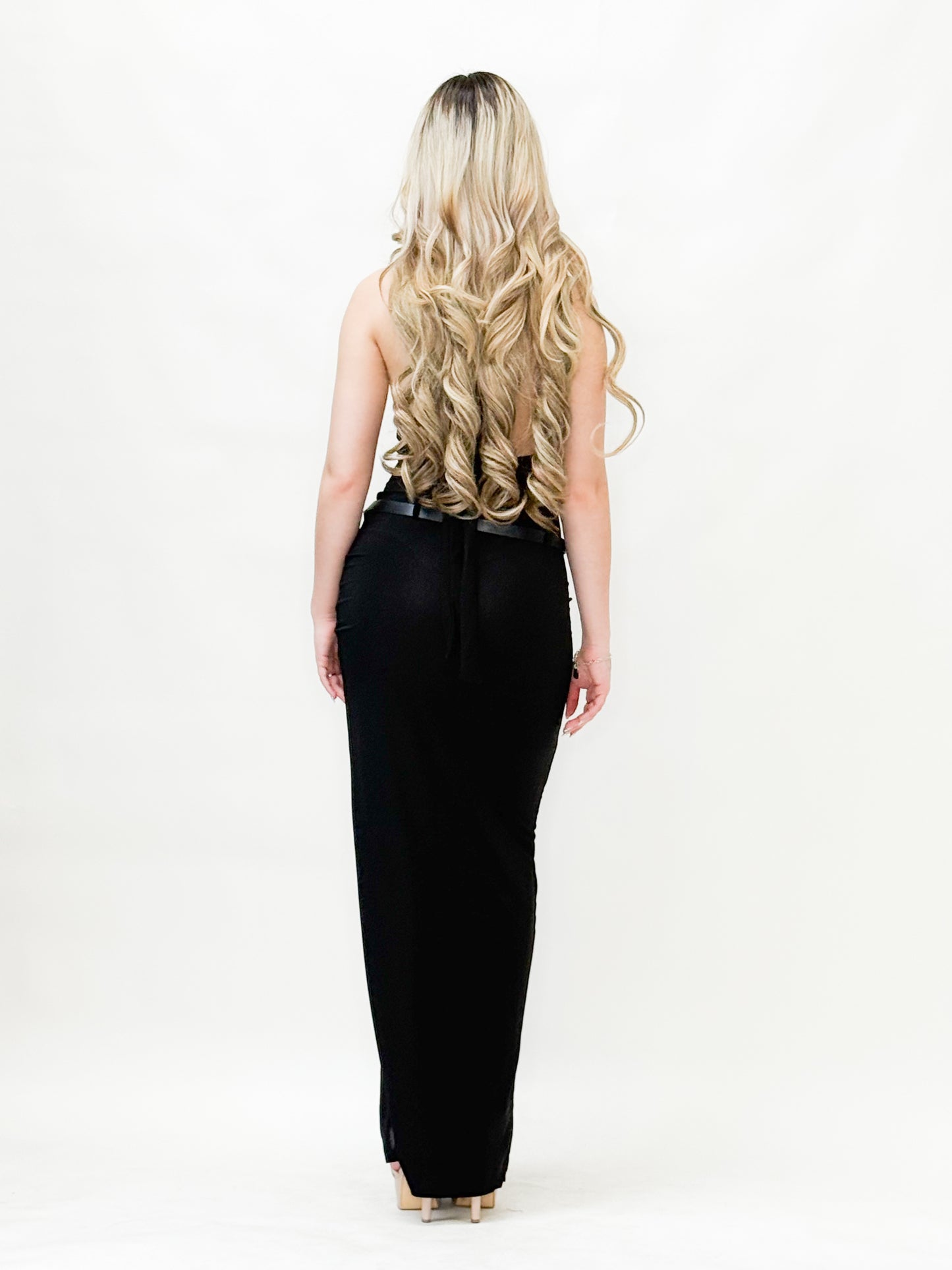 High Neck Cutout Maxi Dress With Side Slit