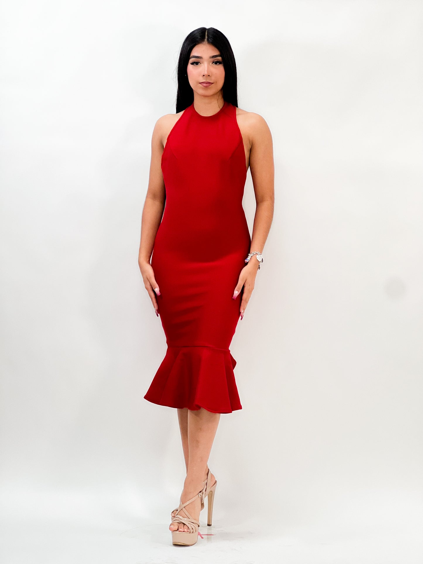 HALTER MERMAID MIDI DRESS