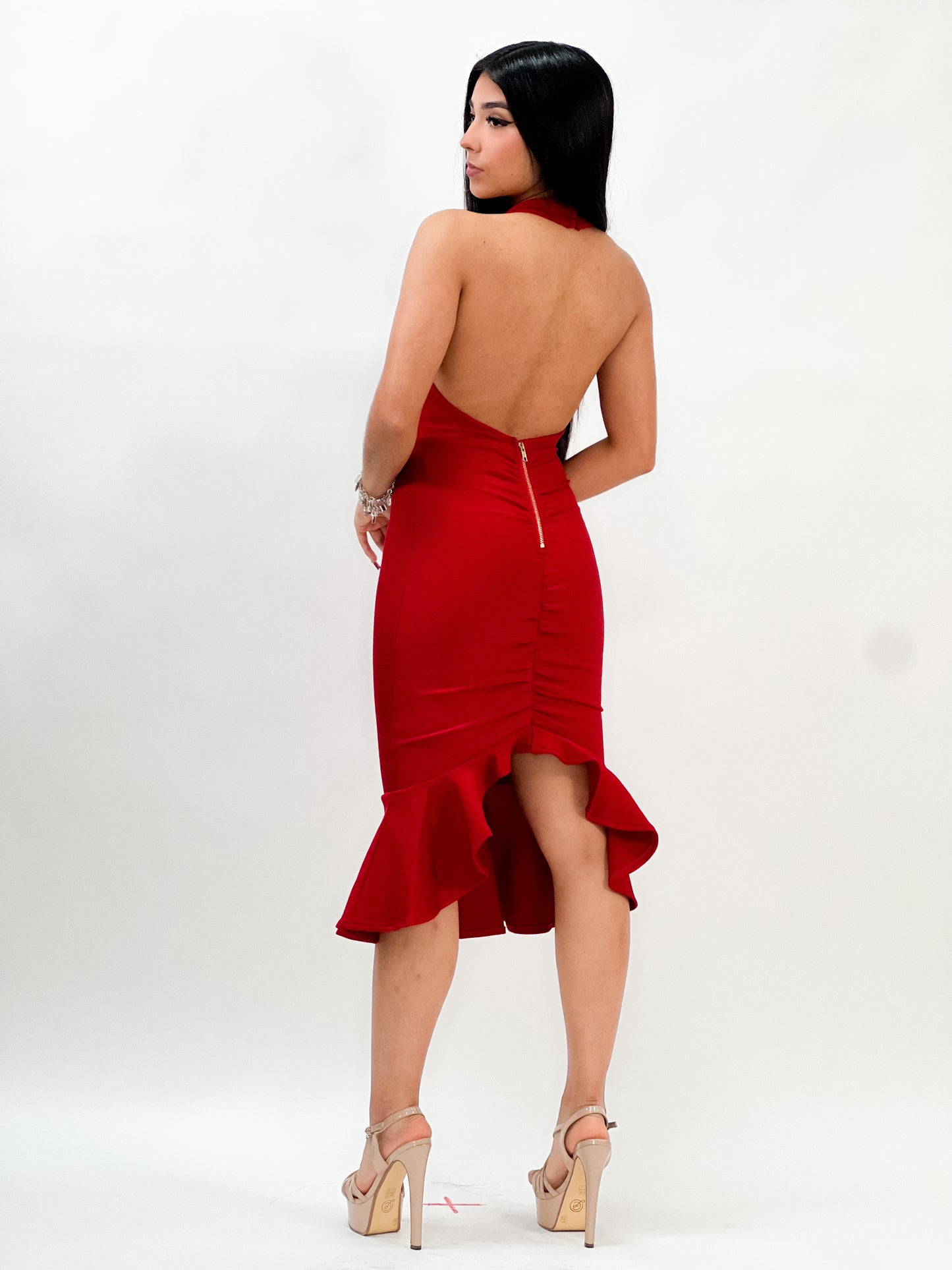 HALTER MERMAID MIDI DRESS