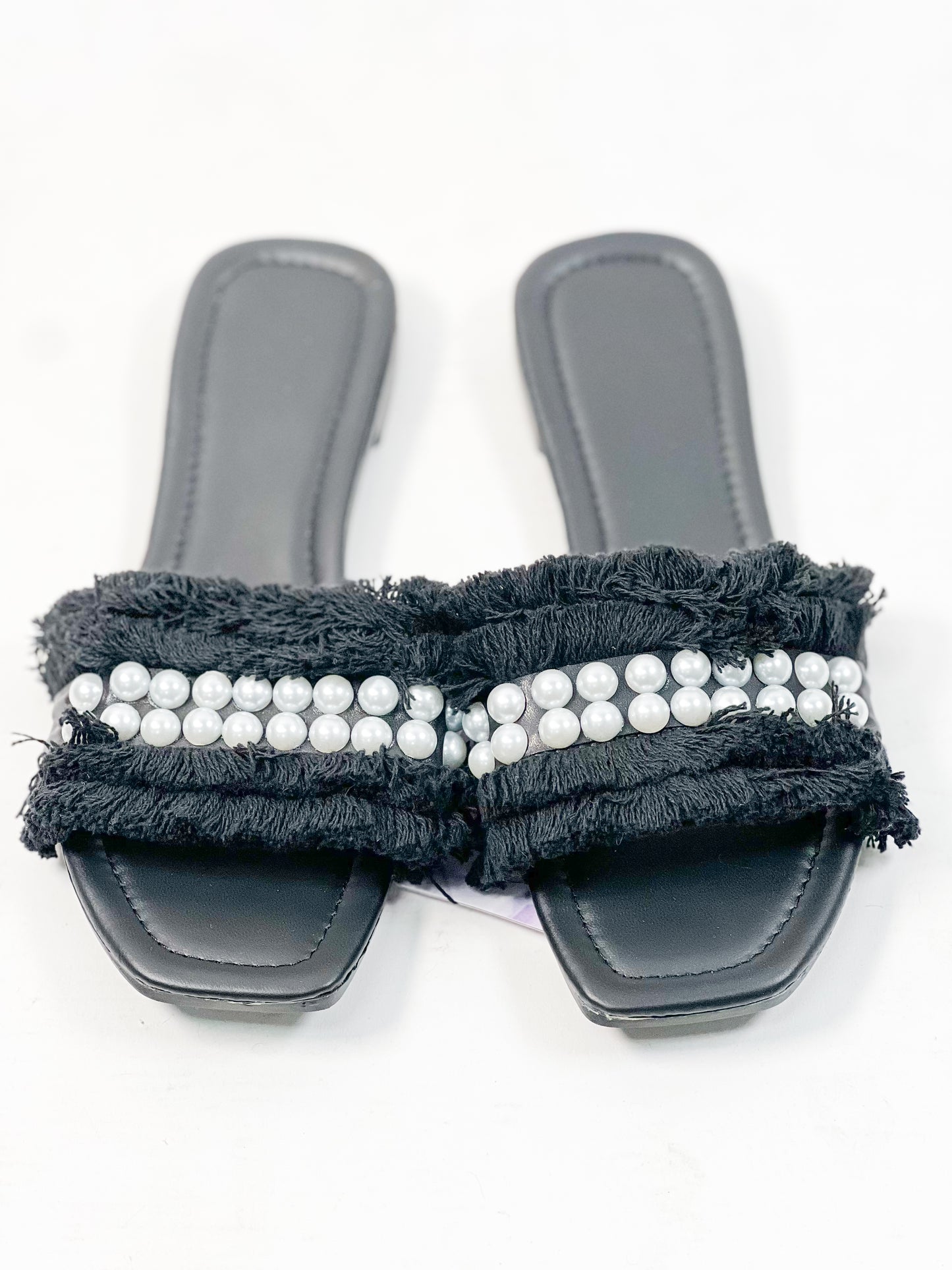 Pearl Tassel Flat Sandals