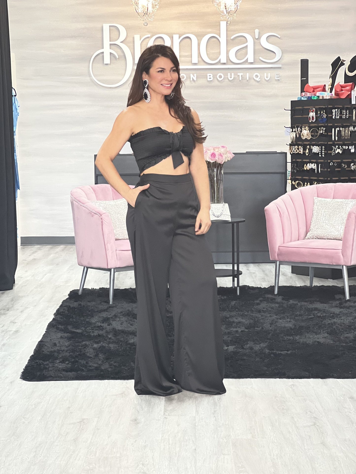 Satin Matching Set Top And Pants