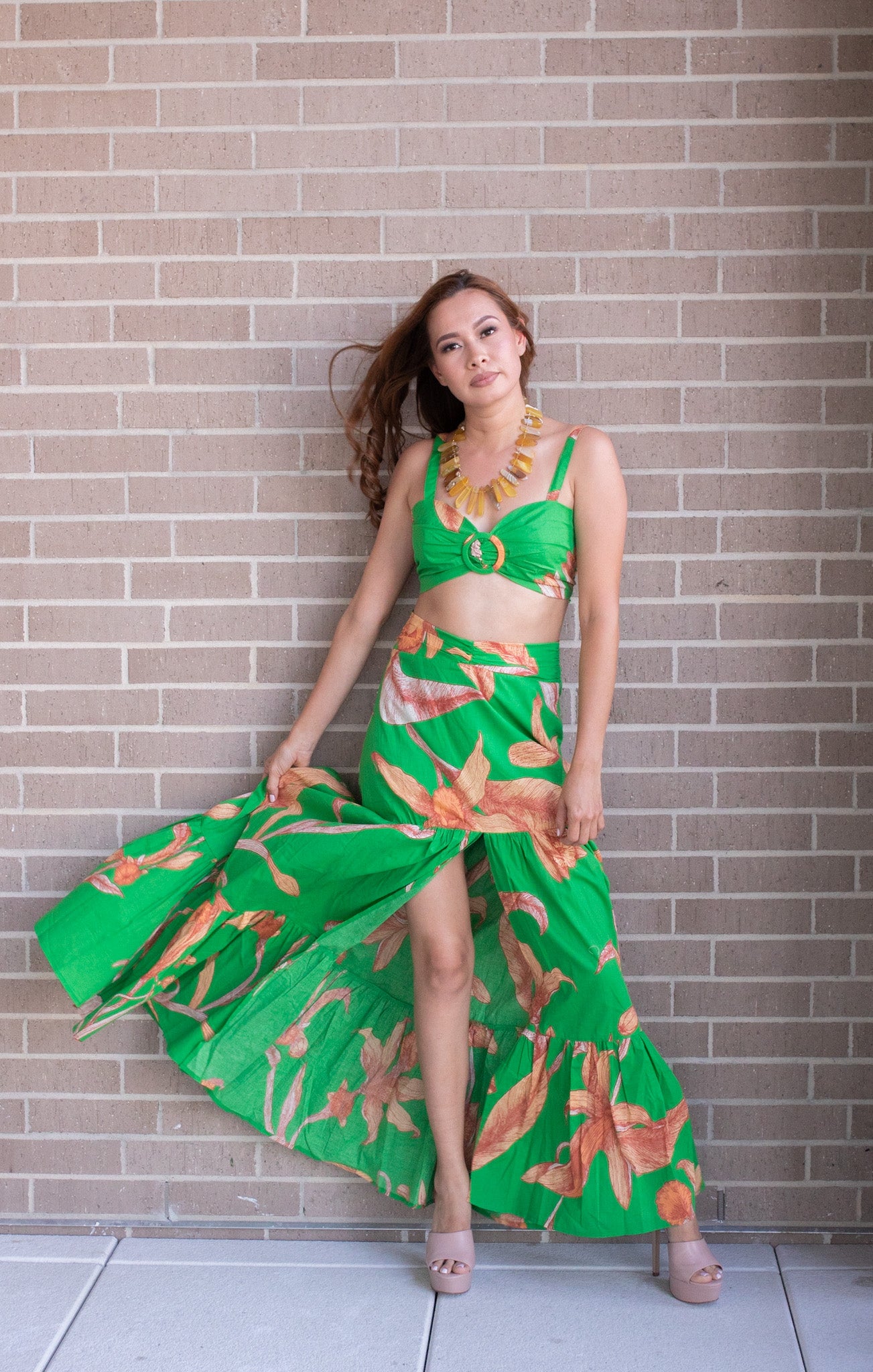 Floral Matching Set Top and Skirt