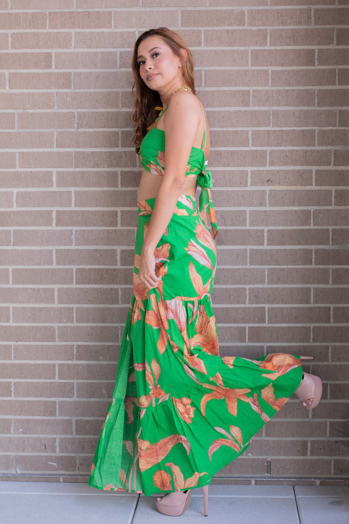 Floral Matching Set Top and Skirt