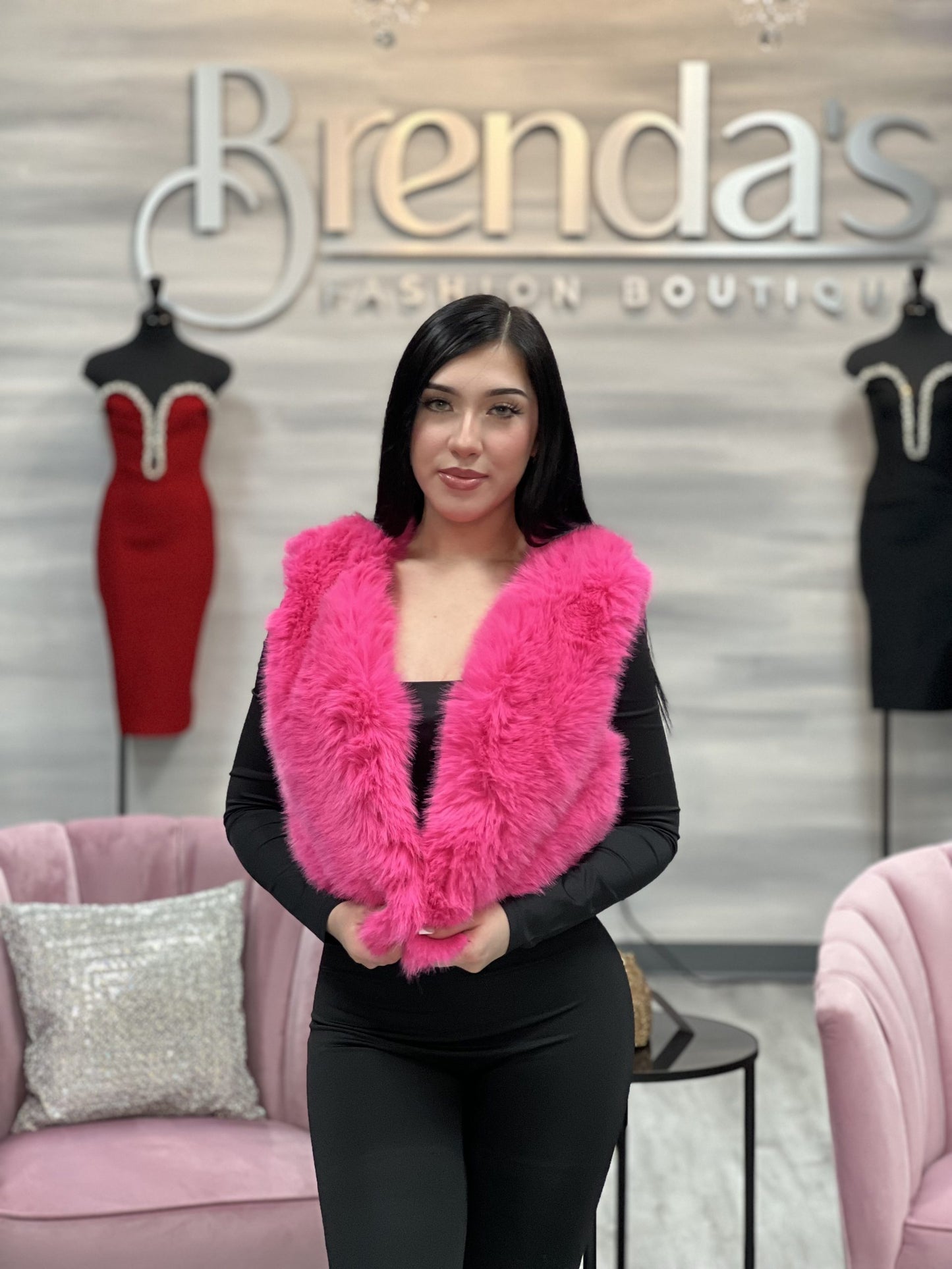 Fuchsia Fur Vest