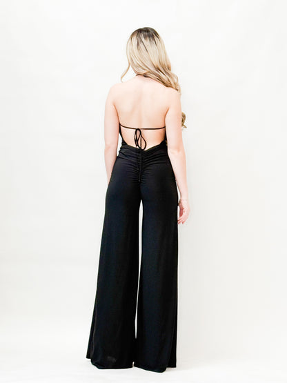Open Back Black Jumpsuit