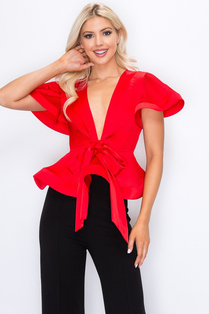 Bob Waist Peplum Blouse Top