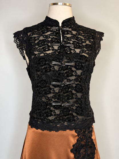 Elegant Black Floral Lace Blouse