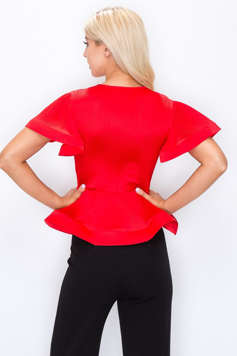 Bob Waist Peplum Blouse Top