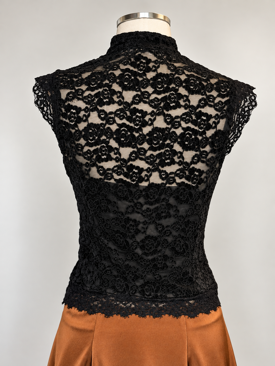 Elegant Black Floral Lace Blouse
