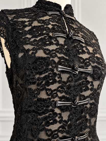 Elegant Black Floral Lace Blouse