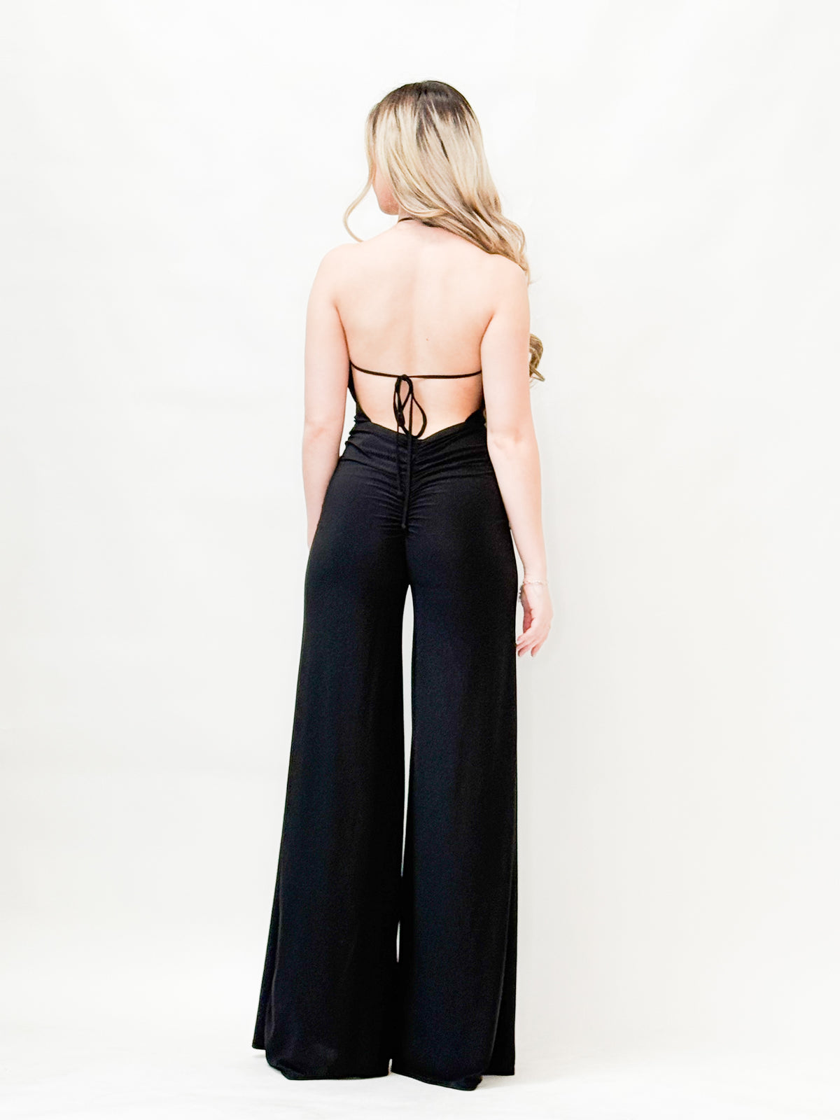 Open Back Black Jumpsuit