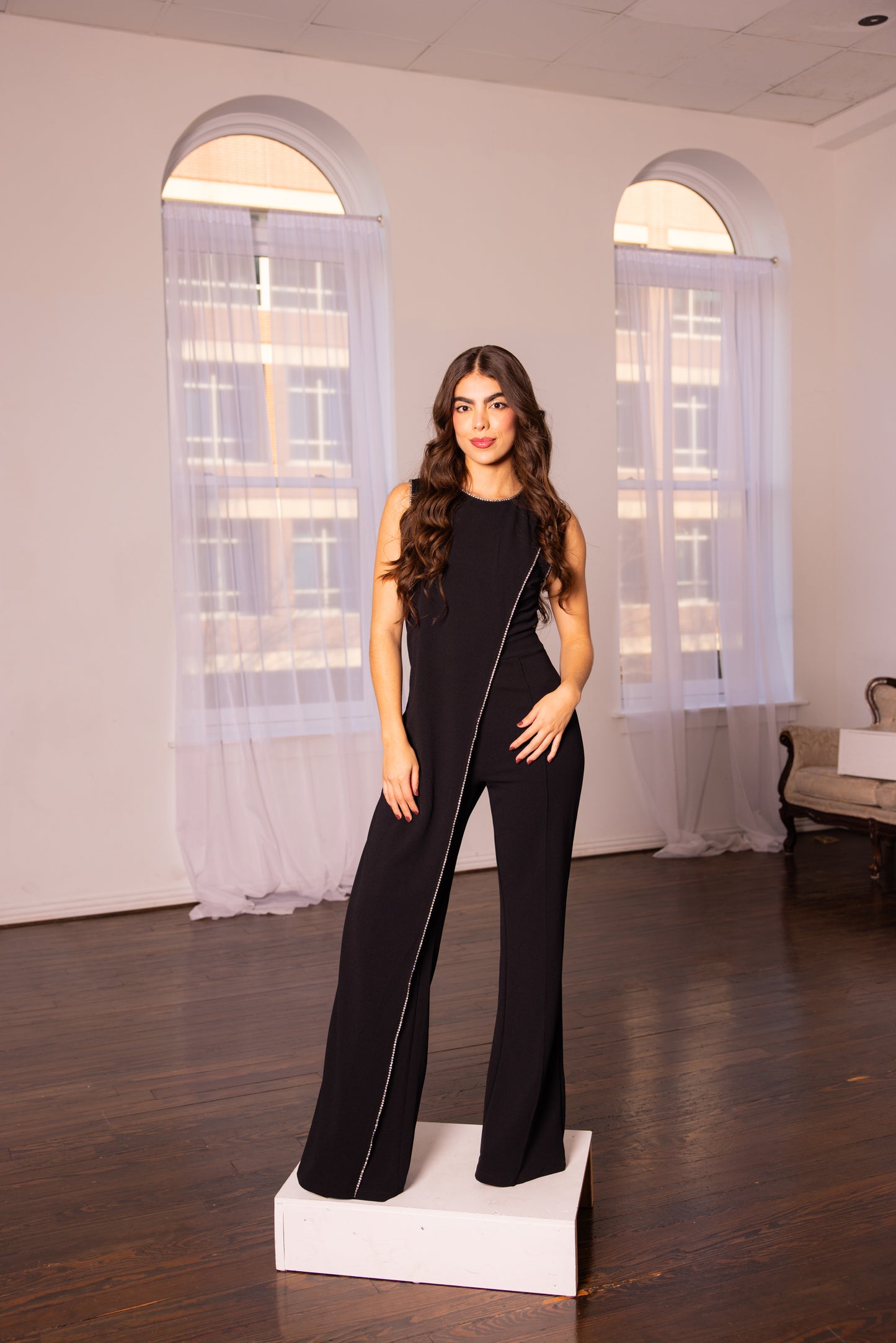 Studded Edge Detail Jumpsuit
