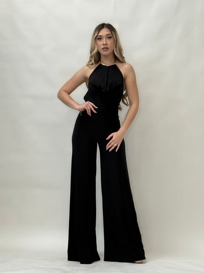 Open Back Black Jumpsuit