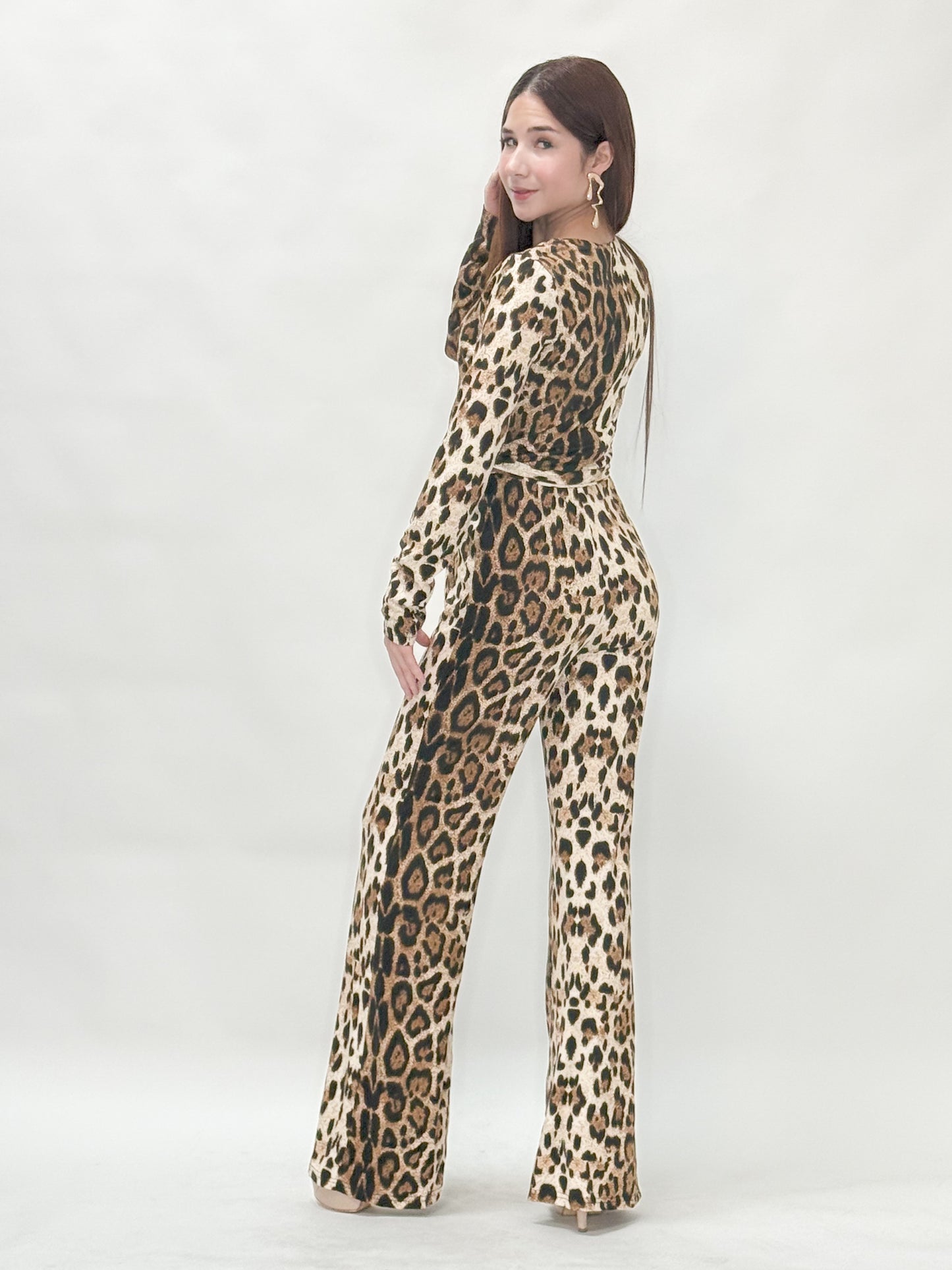 Leopard Knit Jumpsuit