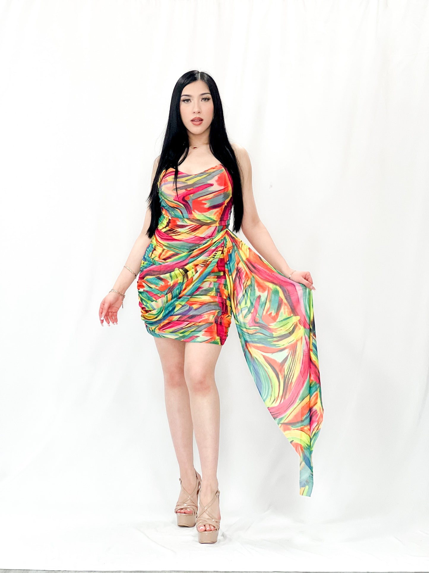 Multicolor Mini Dress