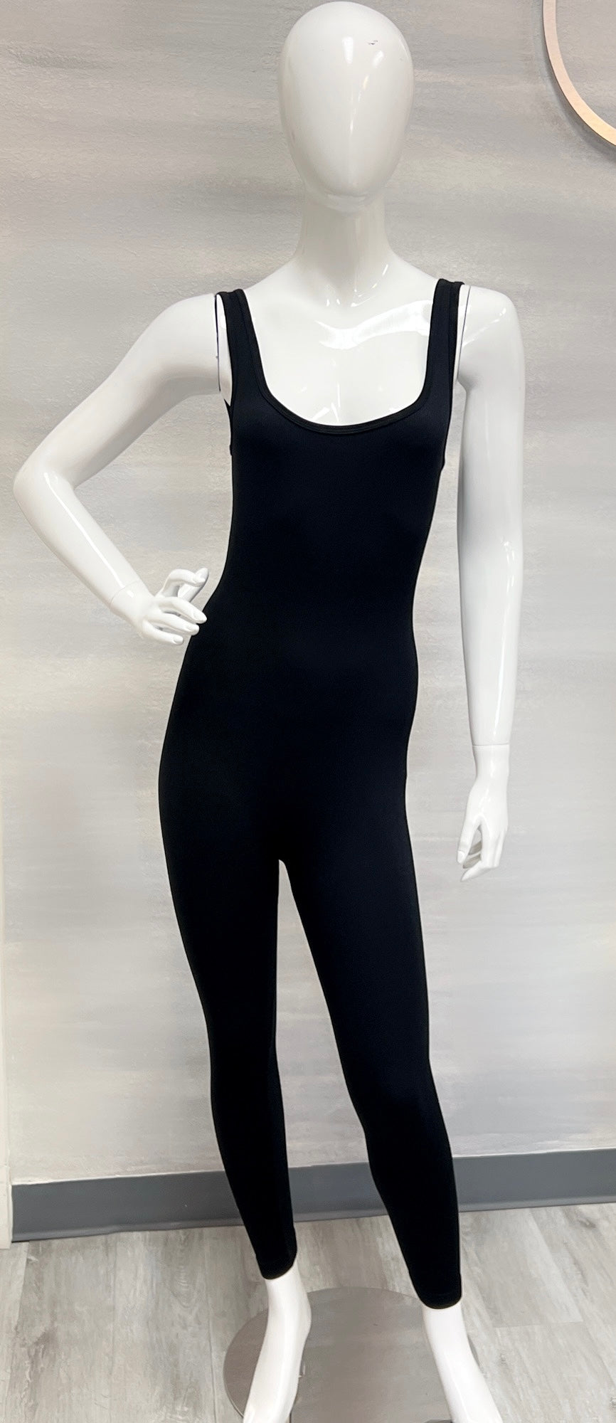 Seamless Ribbed square Tank Jumpsuit