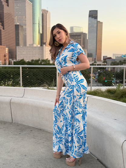 Shirt Top And High Waisted Long Pants Set