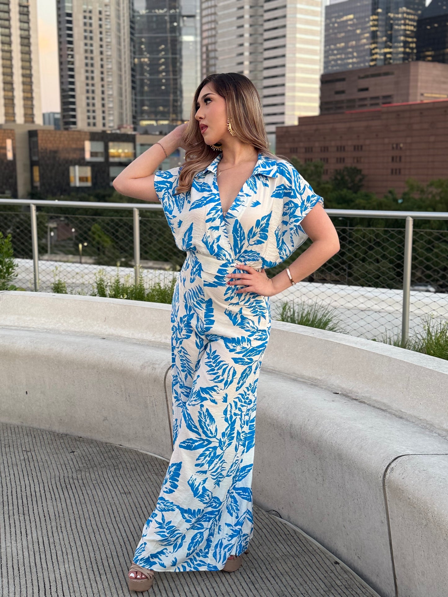 Shirt Top And High Waisted Long Pants Set