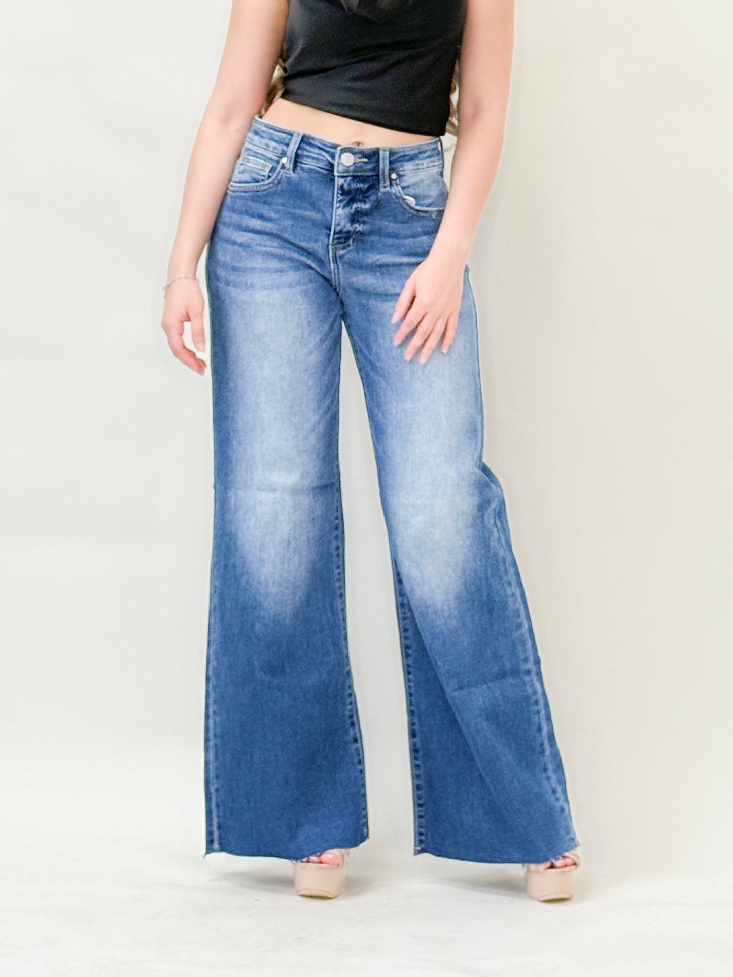 High-Waisted Wide-Leg Jeans