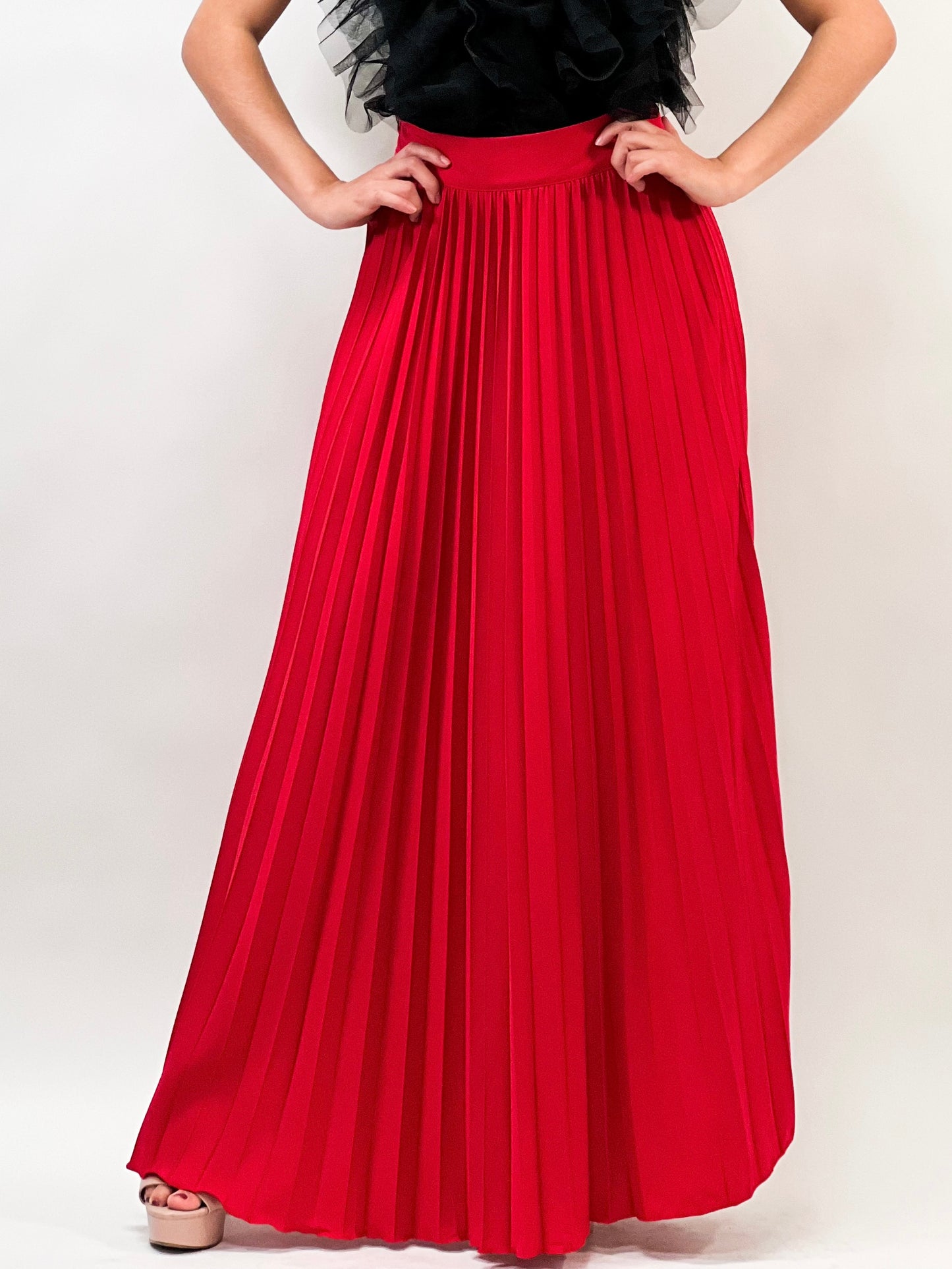 Plated Maxi Skirt