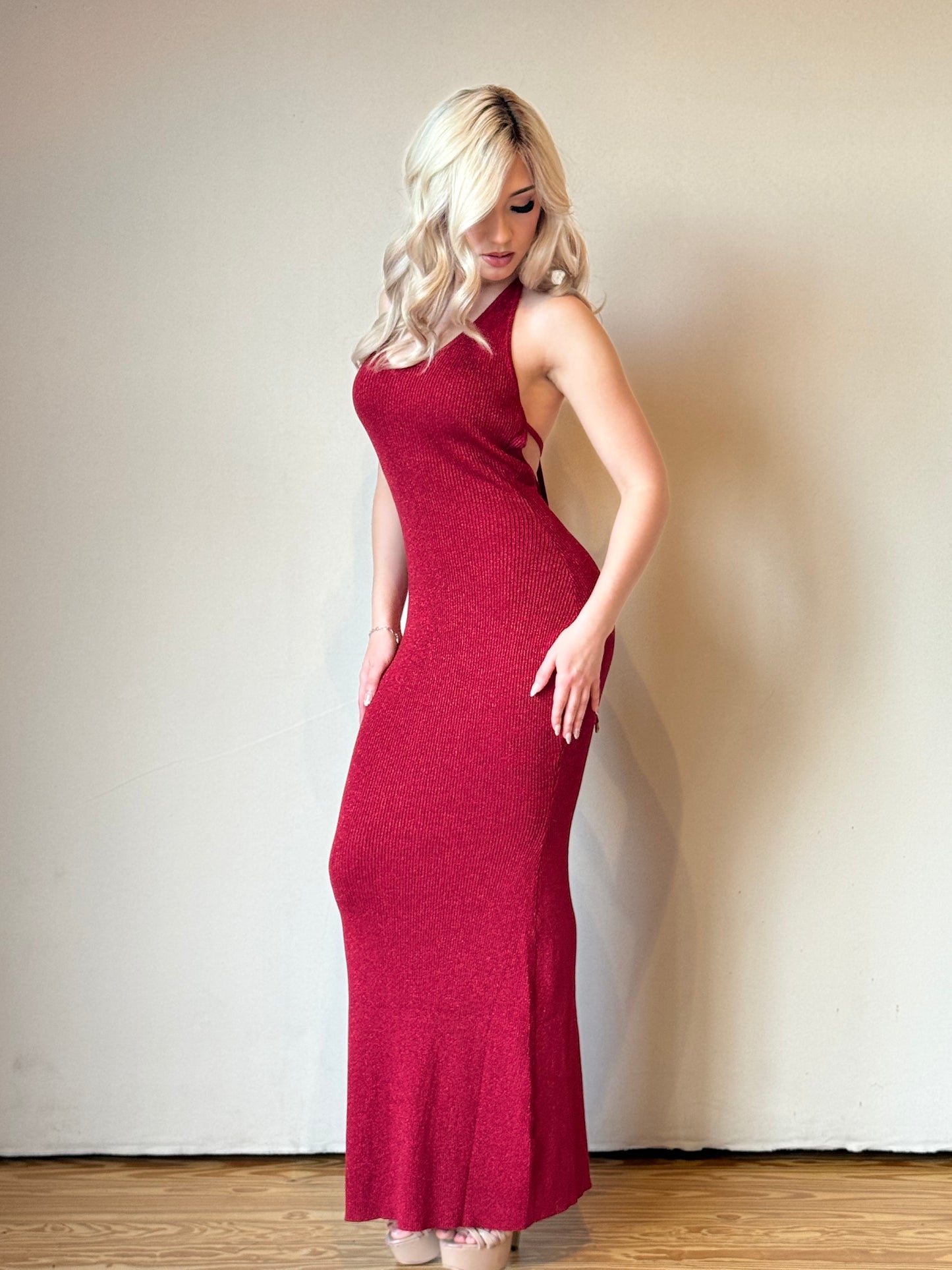 Scarlet Glitter Maxi Dress