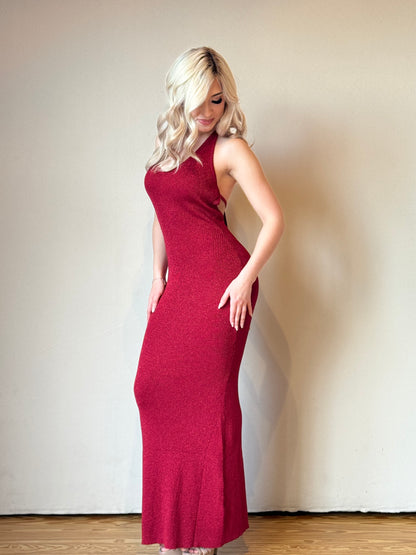 Scarlet Glitter Maxi Dress