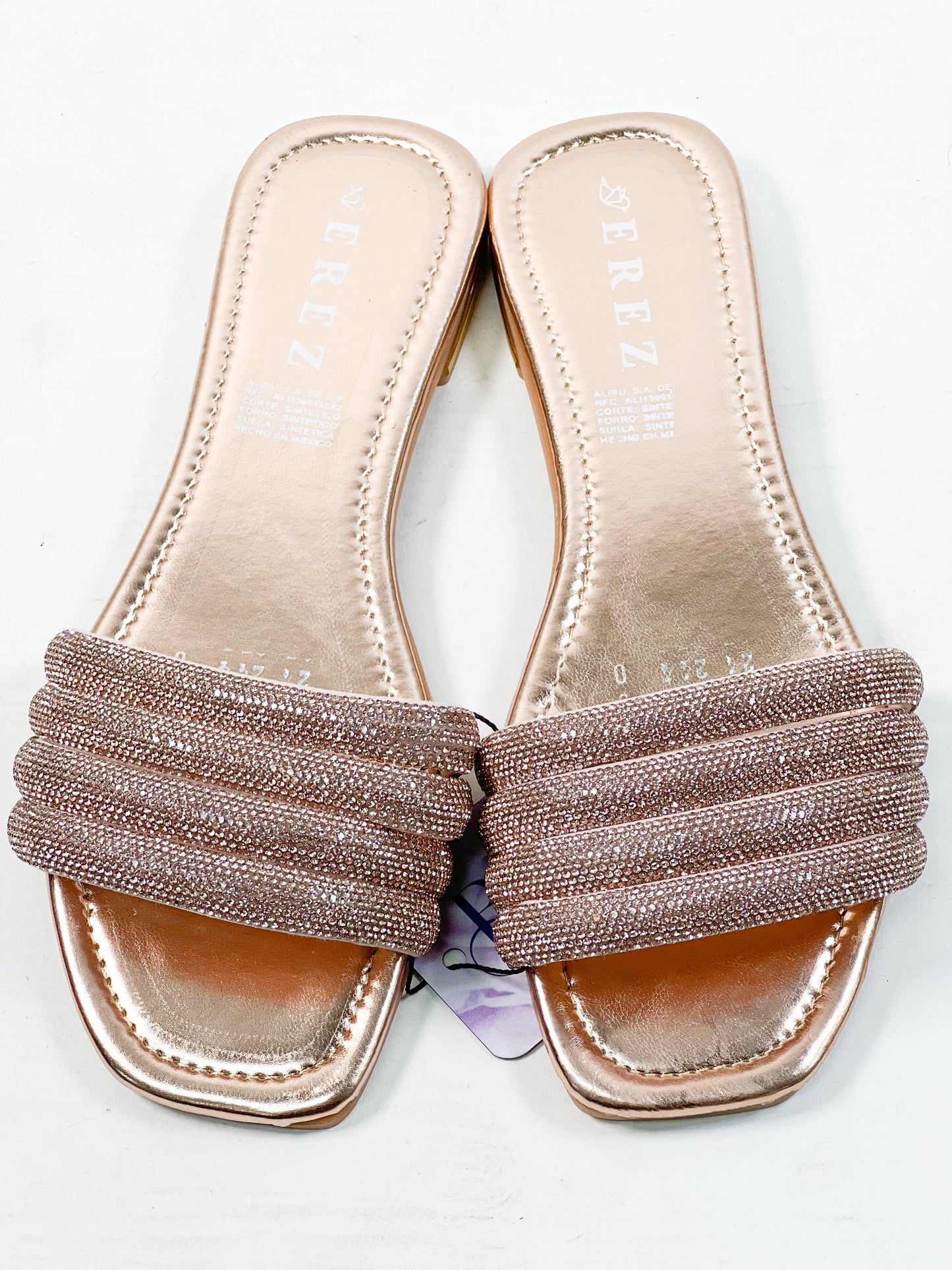 Open Toe Jeweled Strap Flat Sandals 