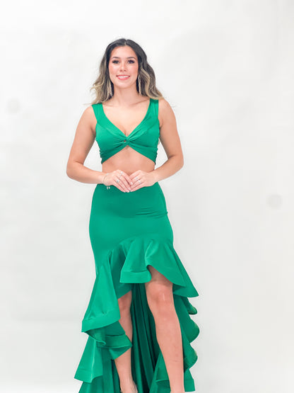 Ruffle Sleeveless Mermaid Long Set