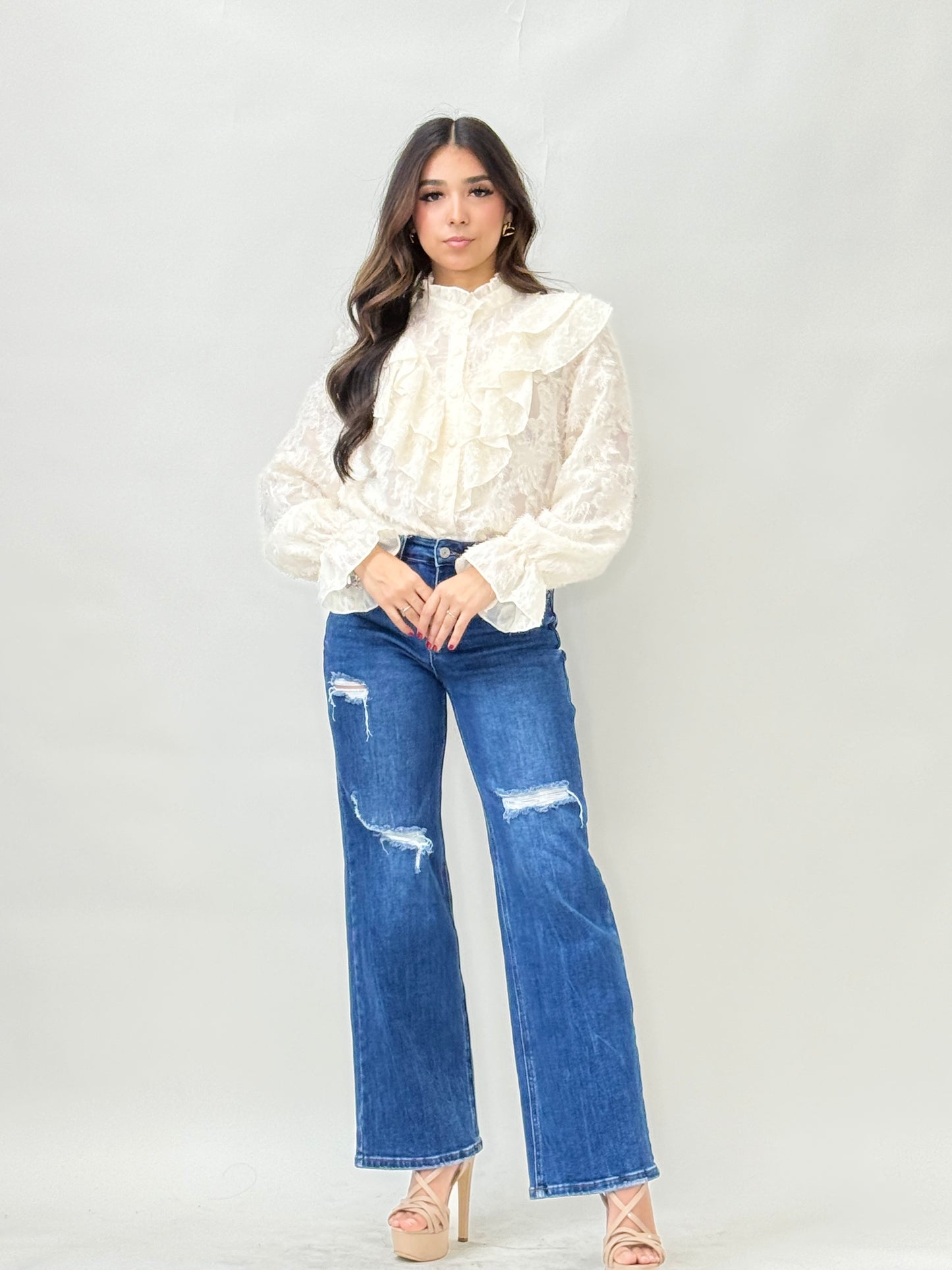 Beige Long Sleeve Blouse