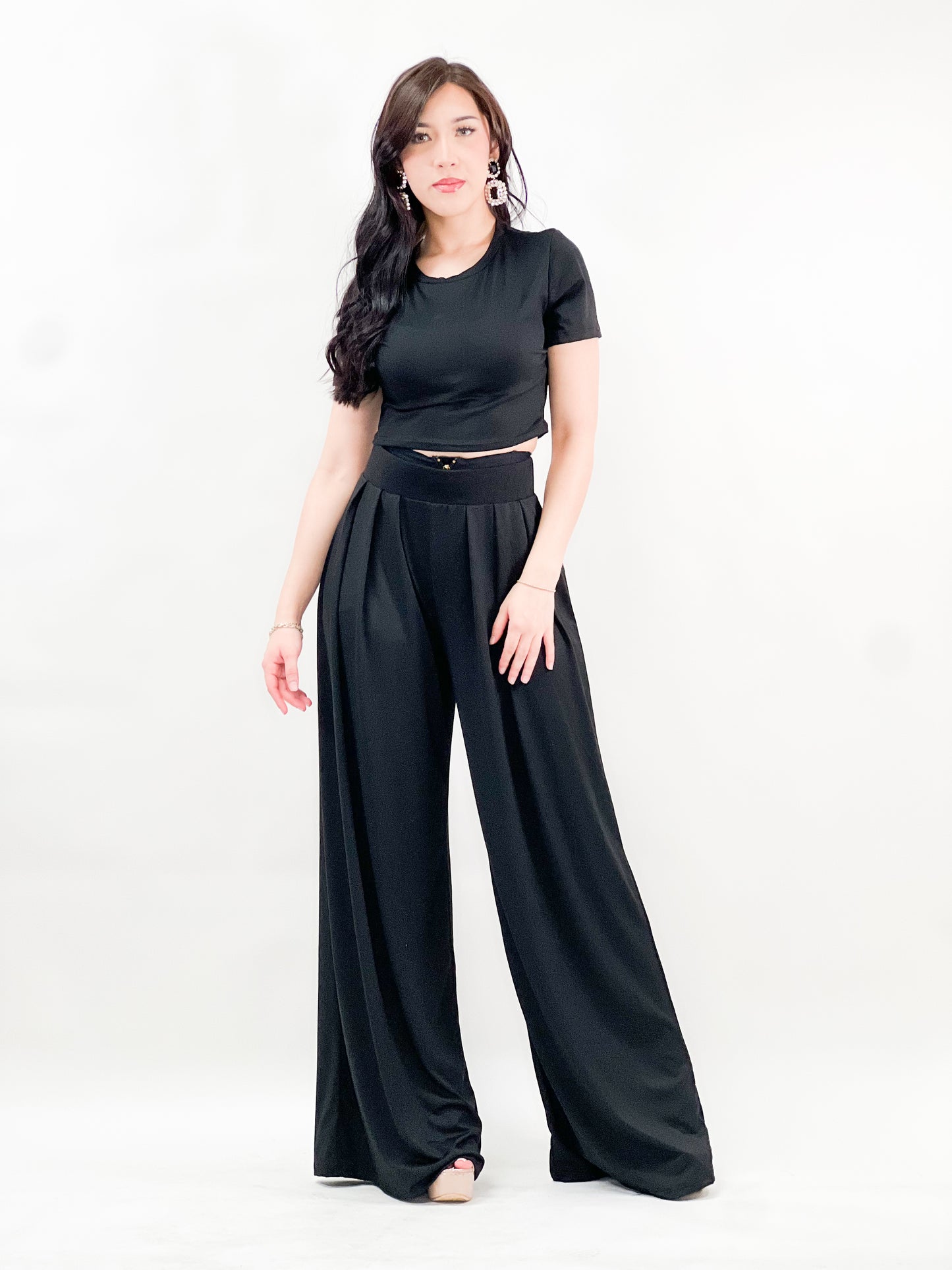 Crop Top And Palazzo Pants Set