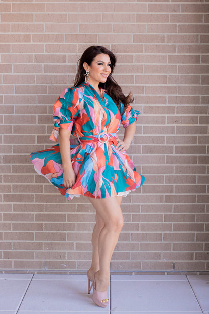 Multicolored Mini Dress