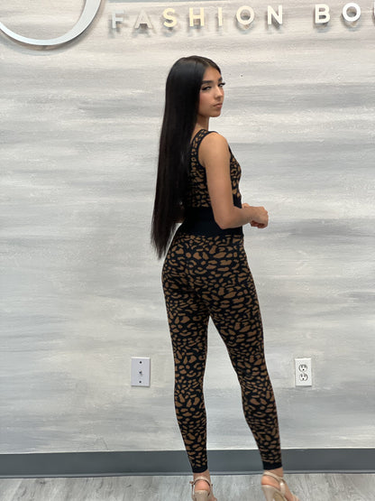 Elastic Long Pants Printed Set